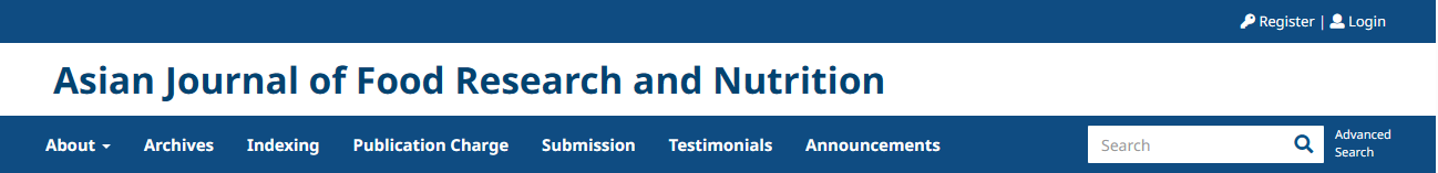 Asian Journal of Food Research and Nutrition
