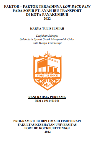Faktor-Faktor Terjadinya Low Back Pain Pada Sopir PT. Ayah Ibu Transport Di Kota Payakumbuh Tahun 2022