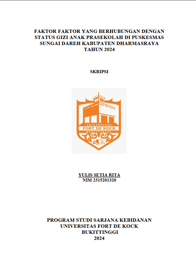 Faktor Faktor Yang Berhubungan Dengan Status Gizi Anak Prasekolah Di Puskesmas Sungai Dareh Kabupaten Dharmasraya Tahun 2024