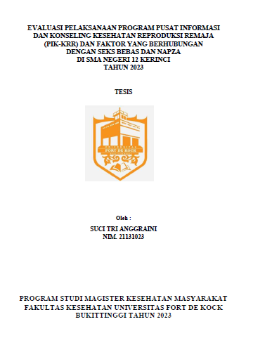 Evaluasi Pelaksanaan Program Pusat Informasi Dan Konseling Kesehatan Reproduksi Remaja (Pik-Krr) Dan Faktor Yang Berhubungan Dengan Seks Bebas Dan Napza Di Sma Negeri 12 Kerinci Tahun 2023