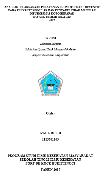 Analisis Pelaksanaan Pelayanan Promotif  dan Preventif Pada Penyakit Menular dan Penyakit Tidak Menular di  Puskesmas Koto Berapak Bayang 2017
