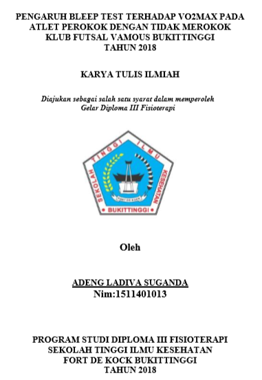 Pengaruh Bleep test terhadap VO2MAX pada atlet perokok dengan tidak merokok Klub Futsal Vamous Bukittinggi tahun 2018