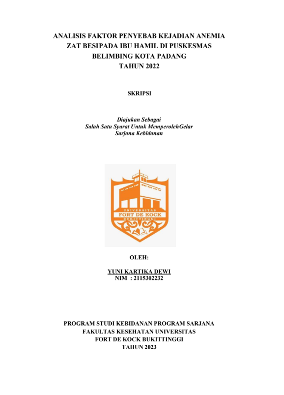 Analisis Faktor Penyebab Kejadian Anemia Zat Besi Pada Ibu Hamil di Puskesmas Belimbing Kota Padang Tahun 2023