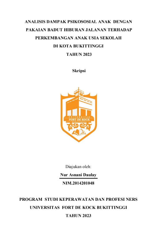 Analisis Dampak Psikososial Anak Dengan Pakaian Badut Hiburan Jalanan Terhadap Perkembangan Anak Usia Sekolah di Kota Bukittinggi Tahun 2023