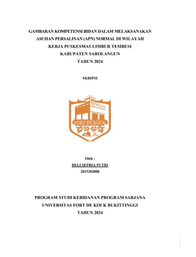Gambaran Kompetensi Bidan Dalam Melaksanakan Asuhan Persalinan Normal Di Wilayah Kerja Puskesmas Limbur Tembesi Kabupaten Sarolangun Tahun 2024