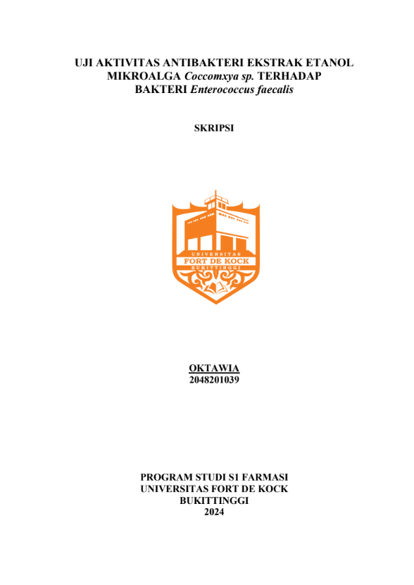 Uji Aktivitas Antibakteri Ekstrak Etanol Mikroalga Coccomxya sp. terhadap bakteri Enteroccous Faecali