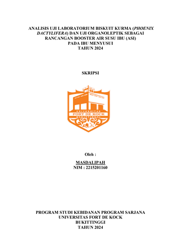 Analisis Uji Laboratorium Biskuit Kurma (Phoenix Dactylifera) Dan Uji Organoleptik Sebagai Rancangan Booster Air Susu Ibu (ASI) Pada Ibu Menyusui Tahun 2024