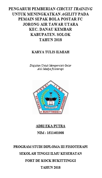 Pengaruh Pemberian Circuit Training Untuk Peningkatan Agility Pada Pemain Sepak Bola Postar Football Club Tahun 2018