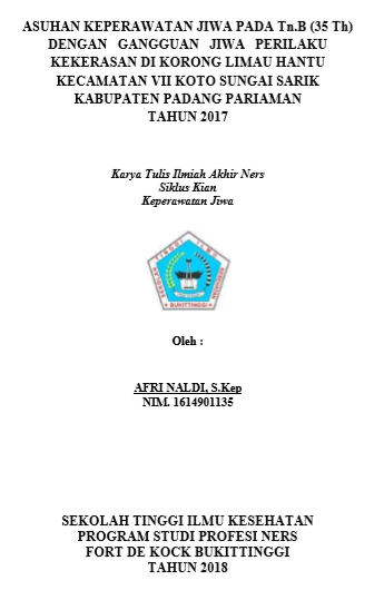 Asuhan Keperawatan Jiwa Pada Tuan.B Dengan Gannguan Jiwa : Perilaku  Kekerasan di Korong Limau Hantu Kecamatan VII Koto Sungai Sarik  Kabupaten Padang Pariaman Tahun 2017