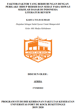Literature Review : Perilaku Hidup Bersih Dan Sehat Pada Siswa/I Sekolah Dasar Di Indonesia Tahun 2020