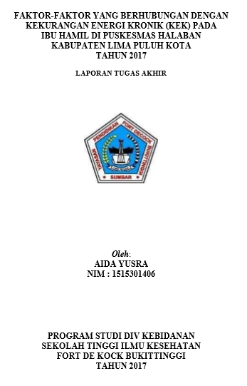 Faktor Faktor yang Berhubungan dengan Kejadian Kekurangan Energi Kronis pada Ibu Hamil di Puskesmas Halaban Kabupaten Lima Puluh Kota Tahun 2017