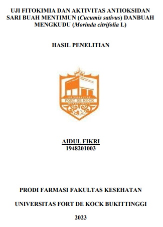 Uji Fitokimia Dan Aktivitas Antioksidan Sari Buah Mentimun (Cucumis Sativus) Danbuah Mengkudu (Morinda Citrifolia L)