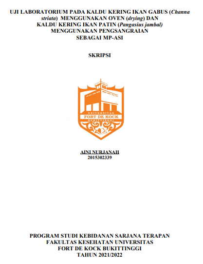 Uji Laboratorium Pada Kaldu Kering Ikan Gabus (Channa Striata) Dengan Menggunakan Oven Dan Kaldu Kering Ikan Patin (Pangasius Jambal) Menggunakan Pengsangraian Sebagai MP-ASI