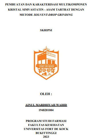 Pembuatan Dan Karakterisasi Multikomponen Kristal Simvastatin - Asam Tartrat Dengan Metode Solvent-Drop Grinding