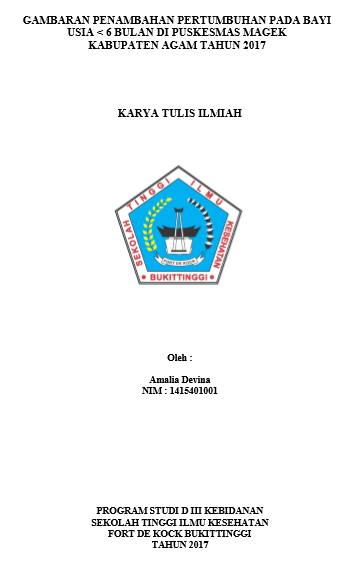 Gambaran Penambahan Pertumbuhan pada Bayi Usia < 6 bulan di Puskesmas Magek Kabupaten Agam tahun 2017