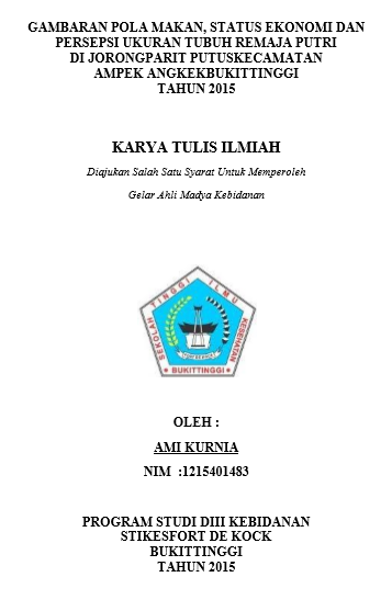 Gambaran Pola Makan Status Ekonomi Dan Persepsi Ukuran Tubuh Remaja Putri Di Jorong Parit Putus Kecamatan Ampek Angkek Bukittinggi tahun 2015