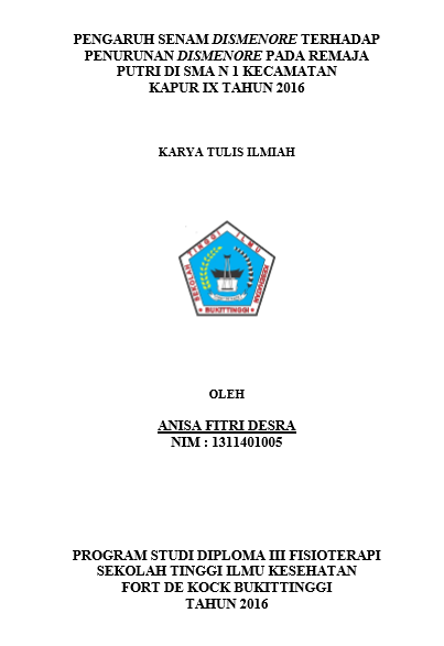 Pengaruh Senam Dismenore Terhadap Penurunan Dismenore Pada Remaja Putri Di SMA N 1 Kecamatan Kapur Ix Tahun 2016