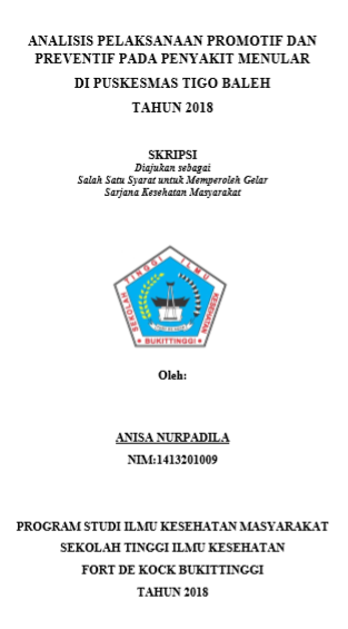 Analisis Pelaksanaan Promotif Dan Preventif Pada Penyakit Menular Di Puskesmas Tigo Baleh Tahun 2018