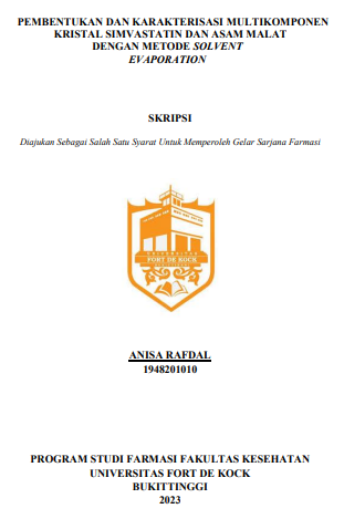 Pembentukan Dan Karakterisasi Multikomponen Kristal Simvastatin Dan Asam Malat Dengan Metode Solvent Evaporation