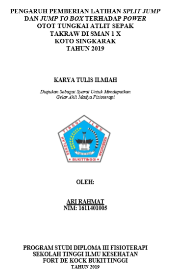 Pengaruh Pemberian Latihan Split Jump dan Jump to Box Terhadap Power Otot Tungkai Atlit Sepak Takraw di SMAN 1 X Koto Singkarak Tahun 2019