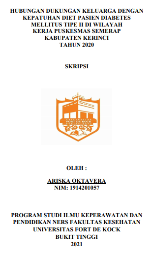 Hubungan Dukungan Keluarga Dengan Kepatuhan Diet Pasien Diabetes Mellitus Tipe II Di Wilayah Kerja Puskesmas Semerap Kabupaten Kerinci Tahun 2020