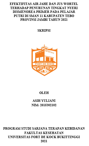 Efektifitas Air Jahe Dan Jus Wortel Terhadap Penurunan Tingkat Nyeri Dismenorea Primer Pada Pelajar Putri Di Sman 11 Kabupaten Tebo Provinsi Jambi Tahun 2021