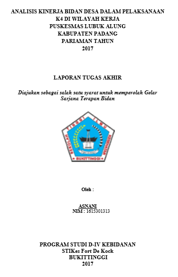 Analisis Kinerja Bidan Desa Dalam Pelaksanaan Kunjungan K4   di Wilayah Kerja Puskesmas Lubuk Alung Kabupaten Padang Pariaman Tahun 2017