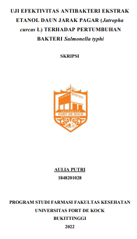 Uji Efektivitas Antibakteri Ekstrak Etanol Daun Jarak Pagar (Jatropha Curcas L) Terhadap Pertumbuhan Bakteri Salmonella Typhi