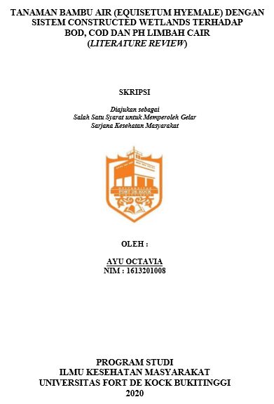 Literature Review : Tanaman Bambu Air (Equisetum Hyemale) dengan Sistem Constructed Wetlands Terhadap BOD, COD, dan pH Limbah Cair