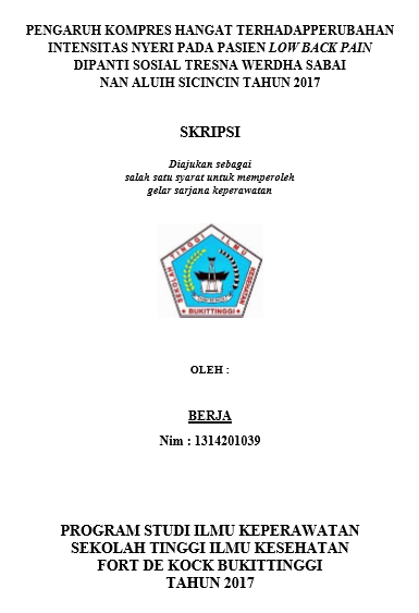 Pengaruh Kompres Hangat Terhadap Perubahan Intensitas Nyeri Pada Pasien LBP di Panti Social Tresna Werdha Sabai Nan Aluih Sicincin Tahun 2017