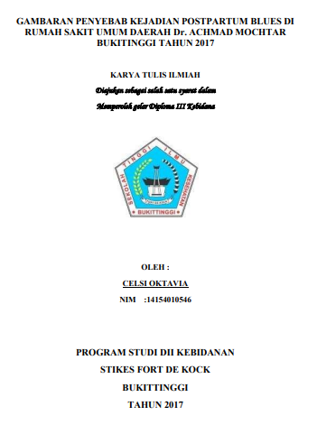 Gambaran Penyebeb Kejadian Postpartum Blues Di Rumah Sakit Umum  Daerah Dr. Achmad Mochtar Bukittinggi Tahun 2017