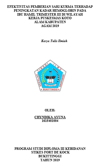 Efektivitas Pemberian Sari Kurma Terhadap Peningkatan Kadar Hemoglobin Pada Ibu Hamil Trimester III Di Wilayah Kerja Puskesmas Koto Alam Kabupaten Agam Tahun 2019