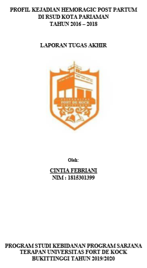 Profil Kejadian Hemoragic Post Partum Di RSUD Kota Pariaman Tahun 2016  2018