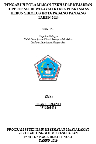 Pengaruh Pola Makan terhadap Kejadian Hipertensi di Wilayah Kerja Puskesmas Kebun Sikolos Kota Padang Panjang Tahun 2019