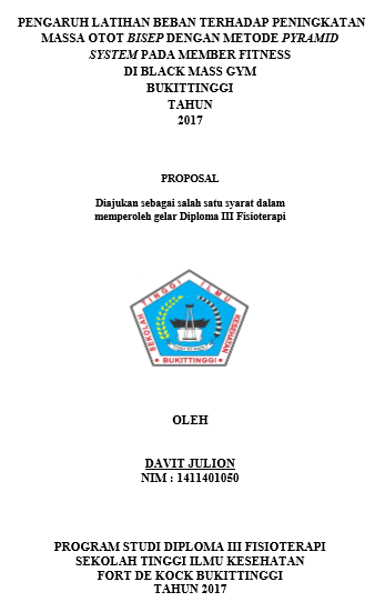 Pengaruh latihan beban terhadap peningkatan  massa otot bisep dengan metode pyramid system pada member fitness di Black Mass  Gym Bukittinggi  tahun 2017