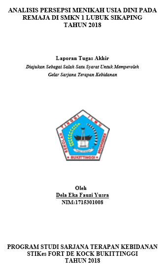 Analisis Persepsi Menikah Usia Dini Pada Remaja Di SMKN 1 Lubuk Sikaping  Pada Tahun 2018