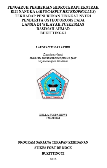 Pengaruh Pemberian Hidroterapi Ekstrak Biji Nangka (Artocarpus Heterophyllus) Terhadap Penurunan Tingkat Nyeri Penderita Osteoporosis Pada Lansia di Puskesmas Rasimah Ahmad Bukittinggi Tahun 2018