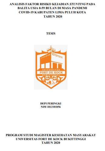Analisis Faktor Resiko Kejadian Stunting Pada Balita Usia 0-59 Bulan Di Masa Pandemi Covid-19 Kabupaten Lima Puluh Kota Tahun 2020