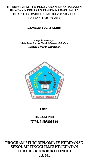 Hubungan Kualitas Pelayanan Kefarmasian Dengan Kepuasan Pasien Rawat Jalan Di Apotik RSUD. DR. Muhammad Zein Painan Tahun 2017