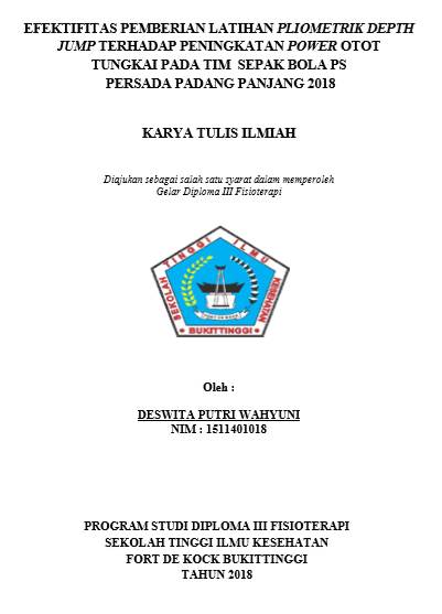 Efektifits Pemberian Latihan Pliometrik Depth Jump Terhadap Peningkatan Power Otot Tungkai Pada TimSepak Bola Ps Persada Padang Panjang 2018