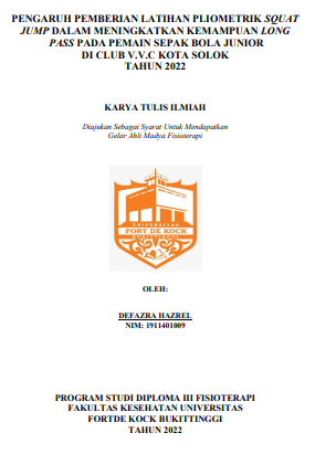 Pengaruh Pemberian Latihan Pliometrik Squat jump Dalam Meningkatkan Kemampuan Long Pass Pada Pemain Sepak Bola Junior di Club V.V.C Kota Solok Tahun 2022
