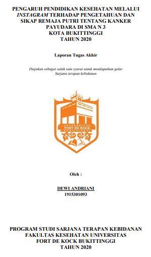 Pengaruh Pendidikan Kesehatan Melalui Instagram Terhadap Pengetahuan dan Sikap Remaja Putri Tentang Kanker Payudara Di SMA N 3 Kota Bukittinggi Tahun 2020