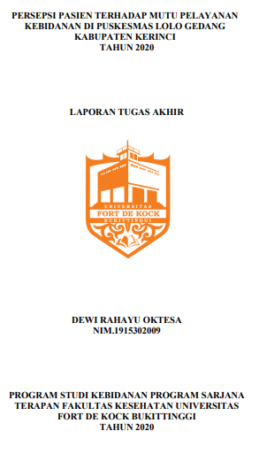 Persepsi Pasien Terhadap Mutu Pelayanan Kebidanan di Puskesmas Lolo Gedang Kabupaten Kerinci Tahun 2021
