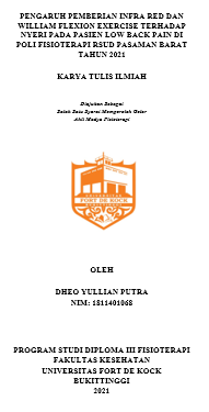 Pengaruh Pemberian Infra Red Dan William Flexion Exercise Terhadap Nyeri Pada Pasien Low Back Pain Di Poli Fisioterapi RSUD Pasaman Barat Tahun 2021