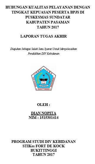 Hubungan Kualitas Pelayanan dengan Tingkat Kepuasan Peserta BPJS di Puskesmas Sundatar Tahun 2017