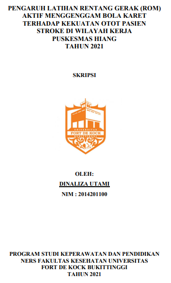 Pengaruh Latihan Rentang Gerak (ROM) Aktif Menggenggam Bola Karet Terhadap Kekuatan Otot Pasien Stroke Di Wilayah Kerja Puskesmas Hiang Tahun 2021