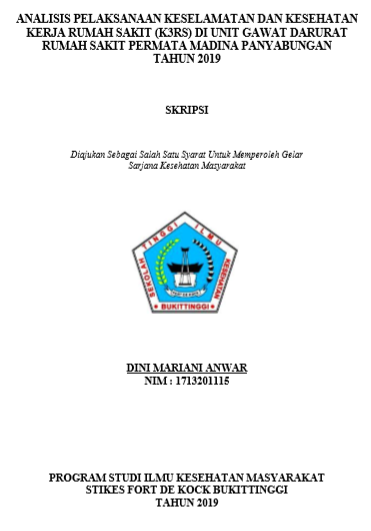 Analisis Pelaksanaan Keselamatan dan Kesehatan Kerja Rumah Sakit (K3RS) Di Unit Gawat Darurat Rumah Sakit Permata Madina Panyabungan Tahun 2019