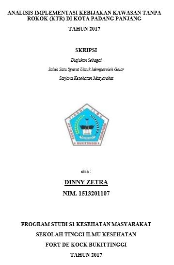 Analisis Implementasi Kebijakan Kawasan Tanpa Rokok di Kota  Padang Panjang Tahun 2017