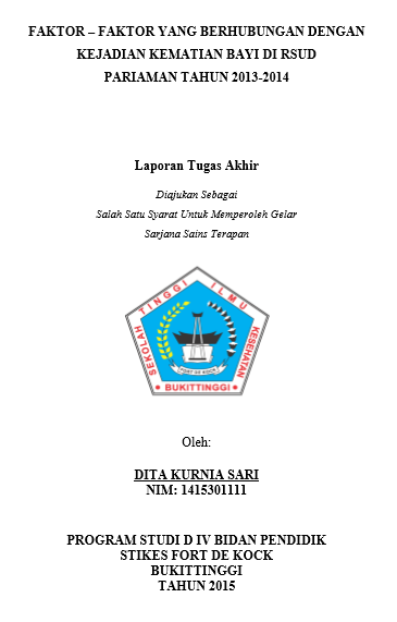 Faktor  Faktor Yang Berhubungan Dengan Kejadian Kematian Bayi Di RSUD Pariaman Tahun 2013-2014
