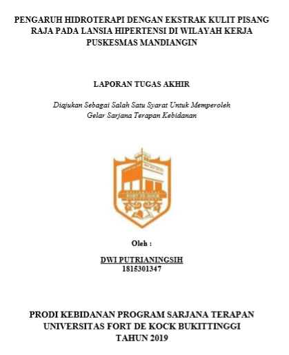 Pengaruh Hidroterapi Dengan Ekstrak Kulit Pisang Raja Pada Lansia Hipertensi Di Wilayah Kerja Puskesmas Mandiangin Tahun 2019